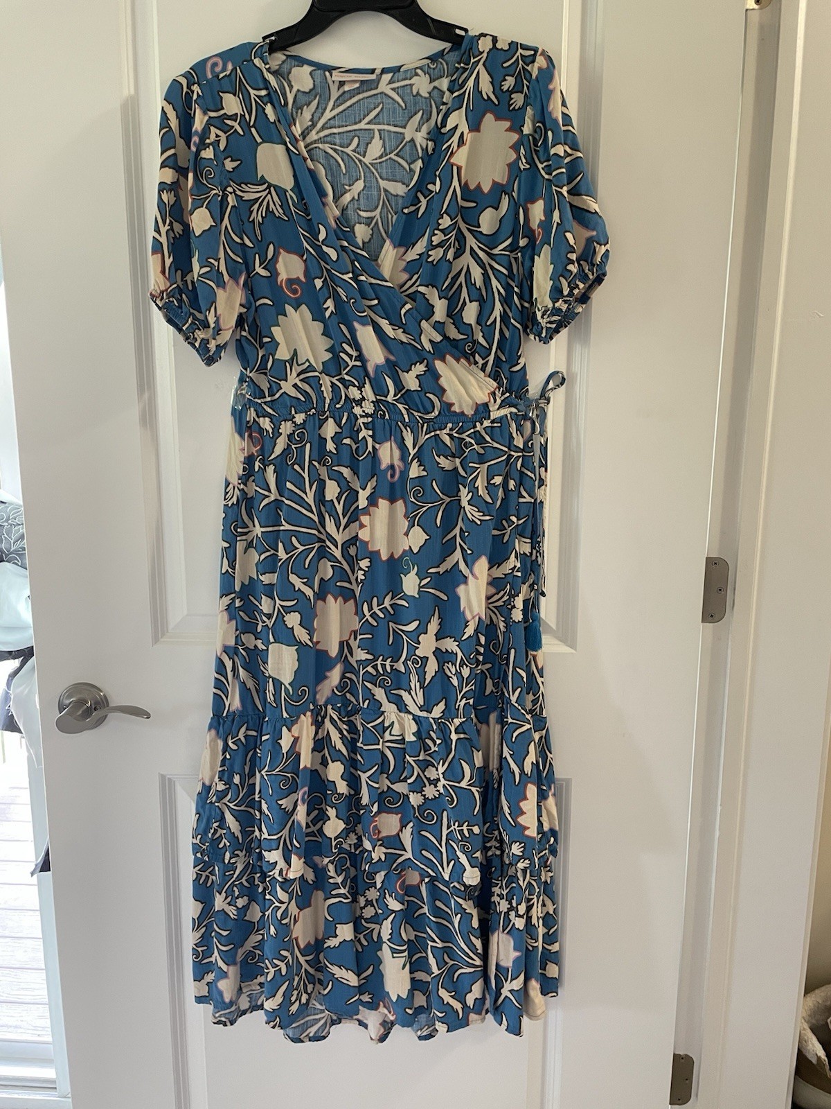 Women’s Blue Floral dress large Ankle Length