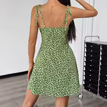 Women’s Summer Floral Spaghetti Strap Beach Short Dress,Womens Dresses.