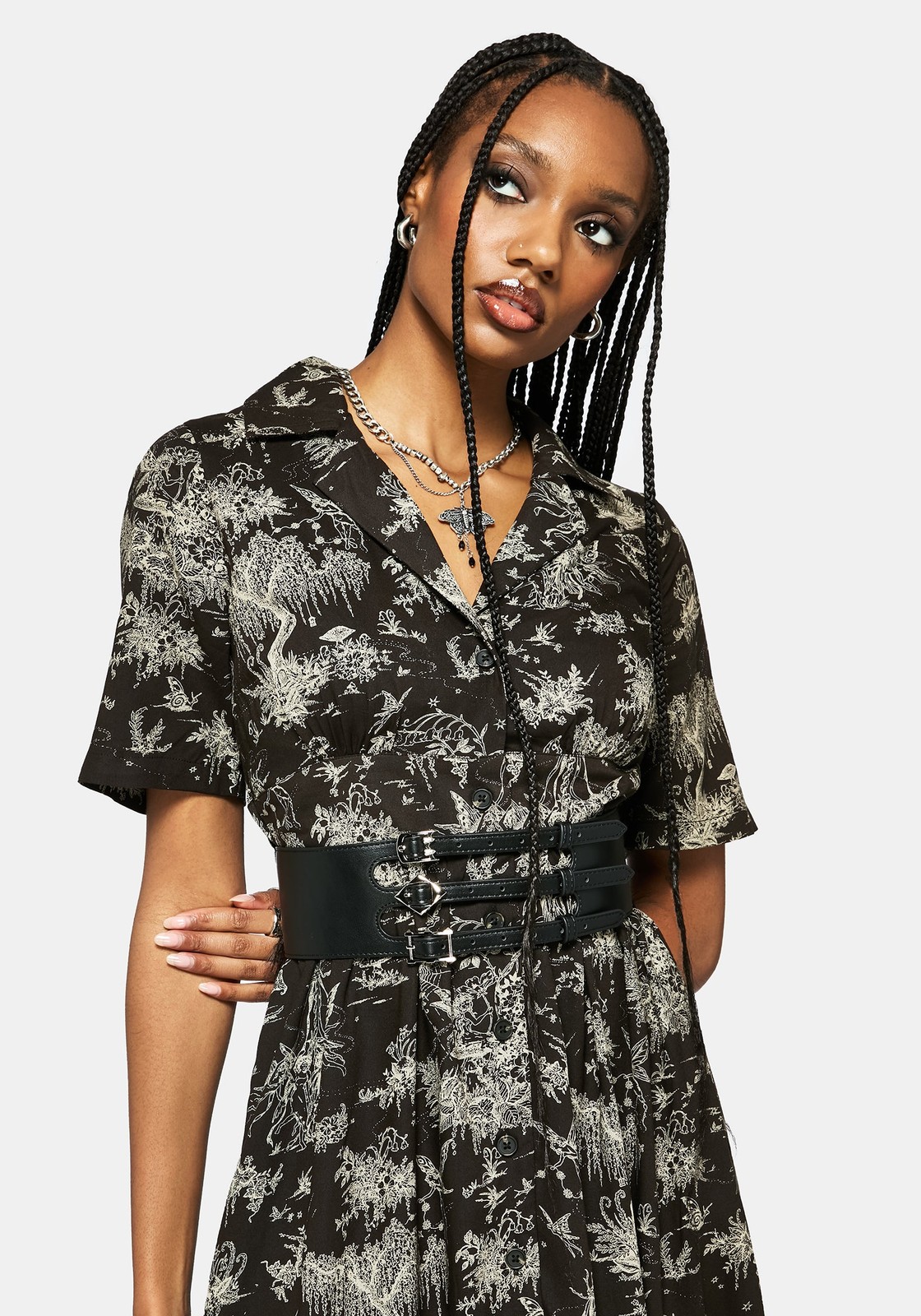 Zorya Winter Maypole Midi Shirt Dress