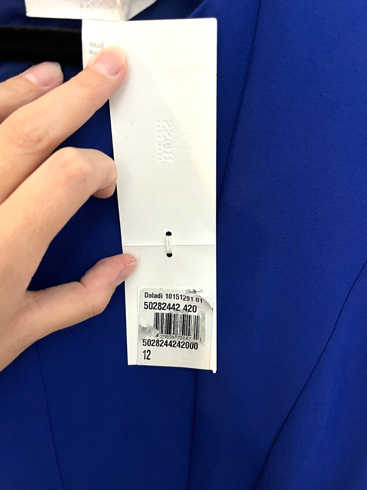 NWT Hugo Boss Daladi Sleeveless Blue Sheath Dress Size 12