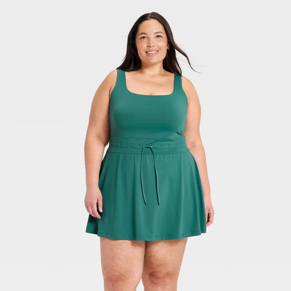 Women Knit Active Dress – All In Motion Forest Green 4X