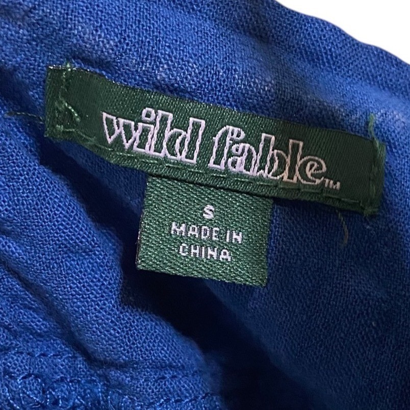 Wild Fable NEW Linen Blend Empire Waist Mini Dress Cottagecore Preppy Festival S