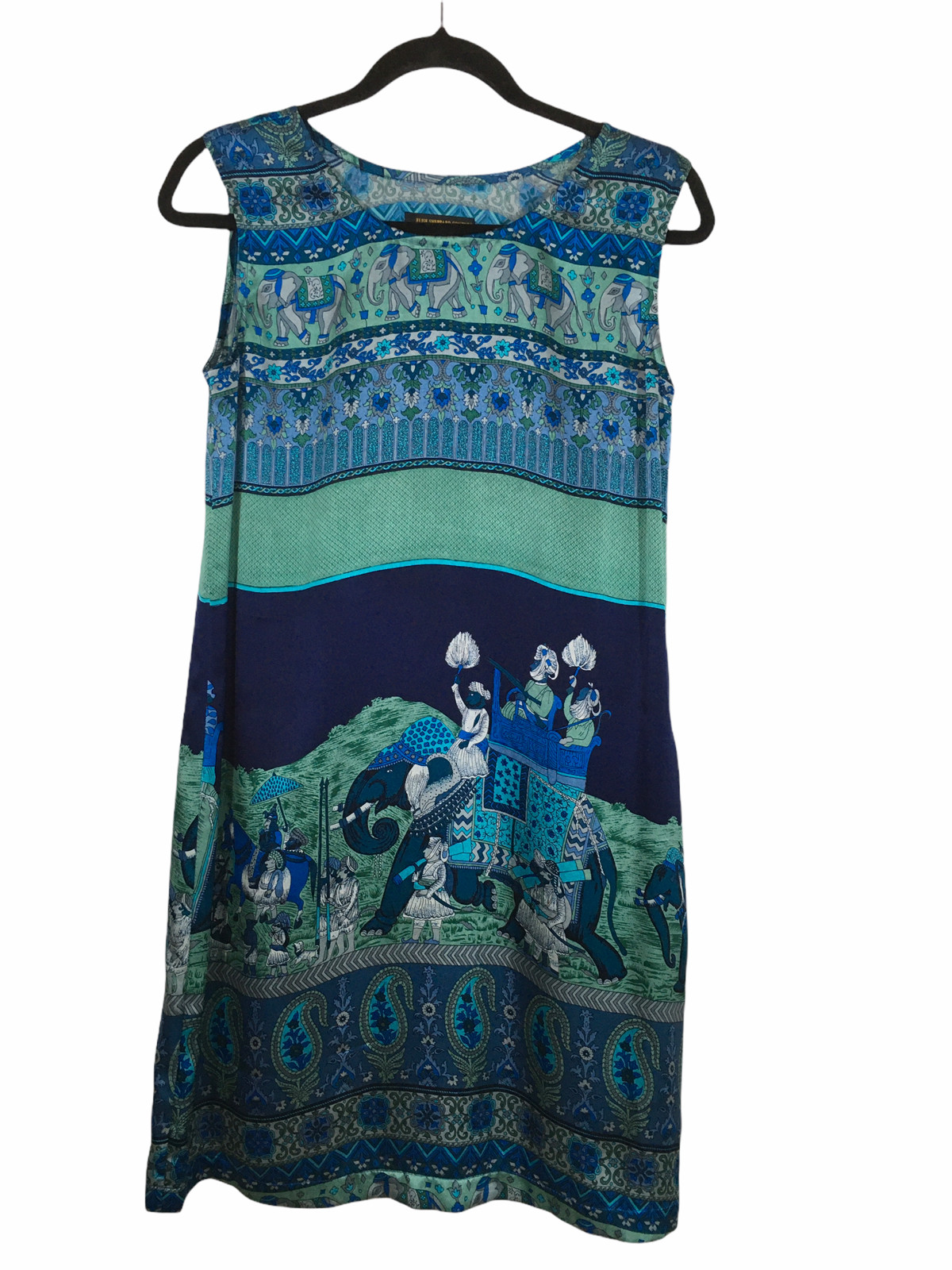 Elise Sheppard Couture Shift Dress, Sleeveles,Super Soft, Elephant Print, Size 8