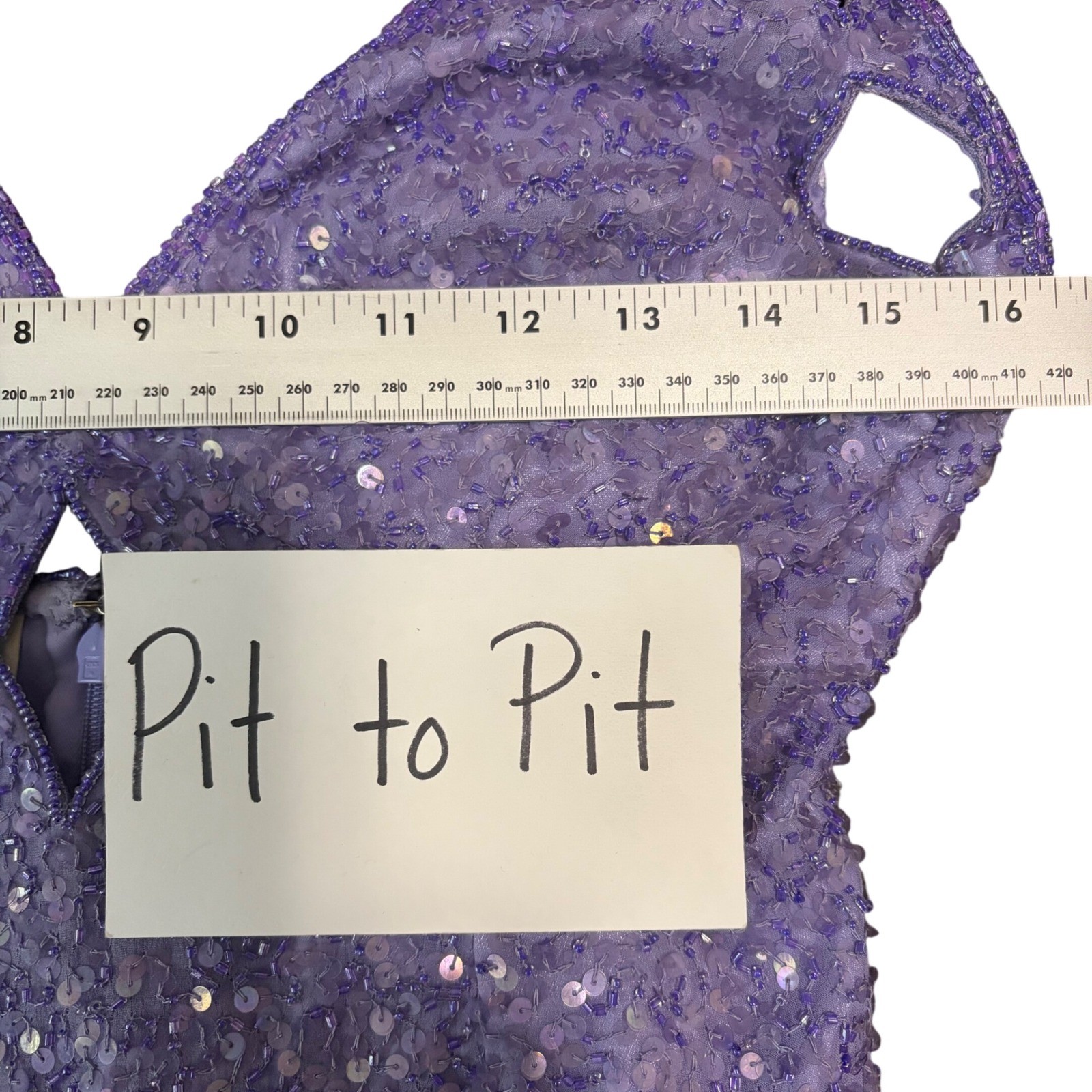 Vintage Scala Silk Beaded Sequin Halter Gown Purple Formal Evening Prom Dress