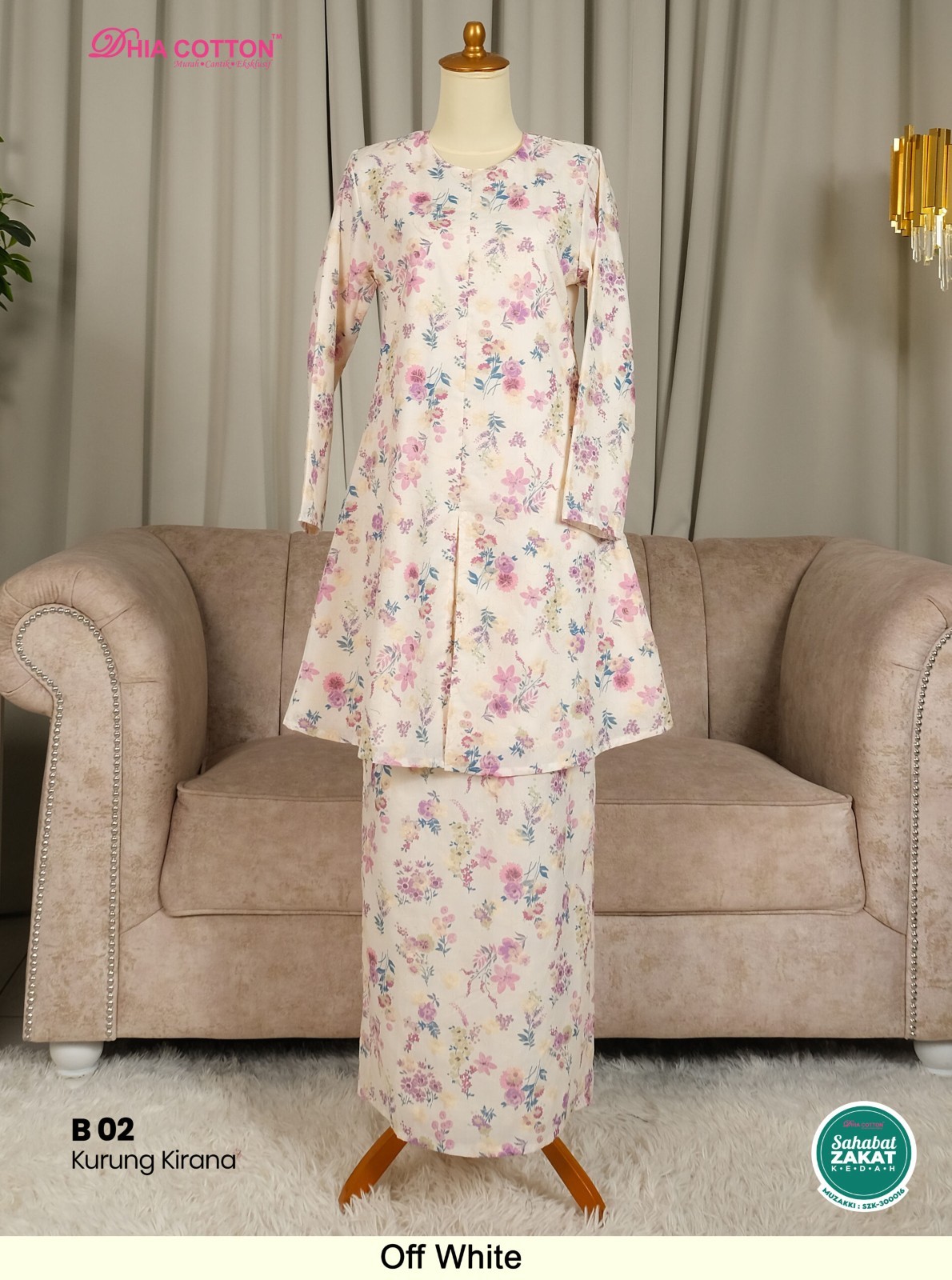 1 piece of Kebarung 2026 Koleksi Kirana Dhia Cotton S-2XL; read for description