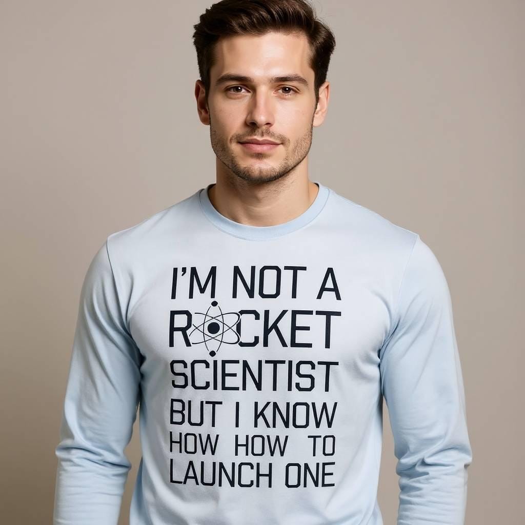 Witty rocket scientist launch humor t-shirt, Weird Humor Unisex Shirt, Vintage