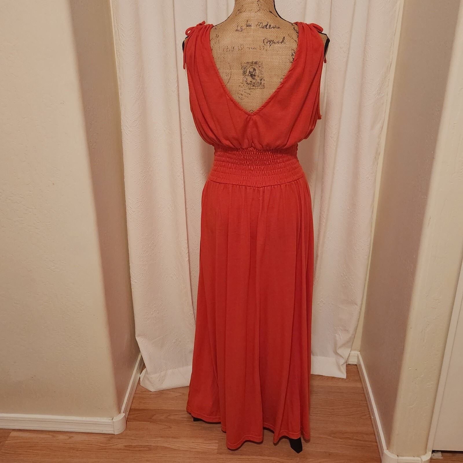 Just Love Women’s 3X Light Red Sleeveless Knit Maxi Dress
