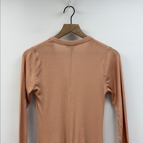 NWT J. Crew Ribbed Stretchy Knit Button-Up A-Line Midi Dress Camel Small