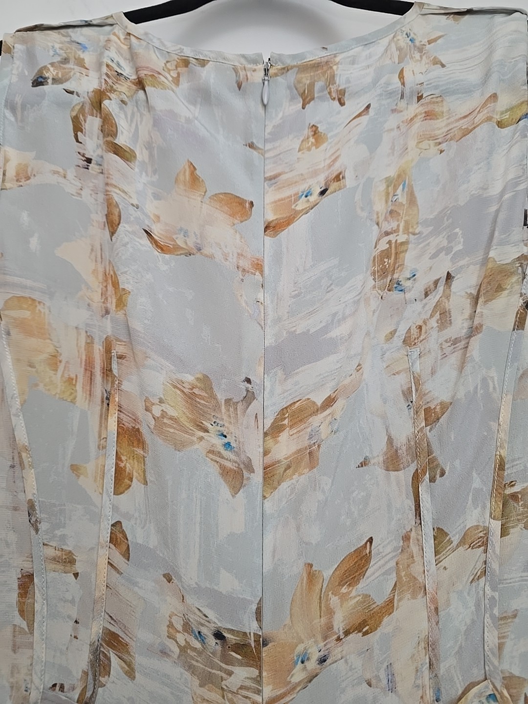 AllSaints Fleur Check Dress 100%Silk Abstract Floral Sleeveless Shift EU42 US 10