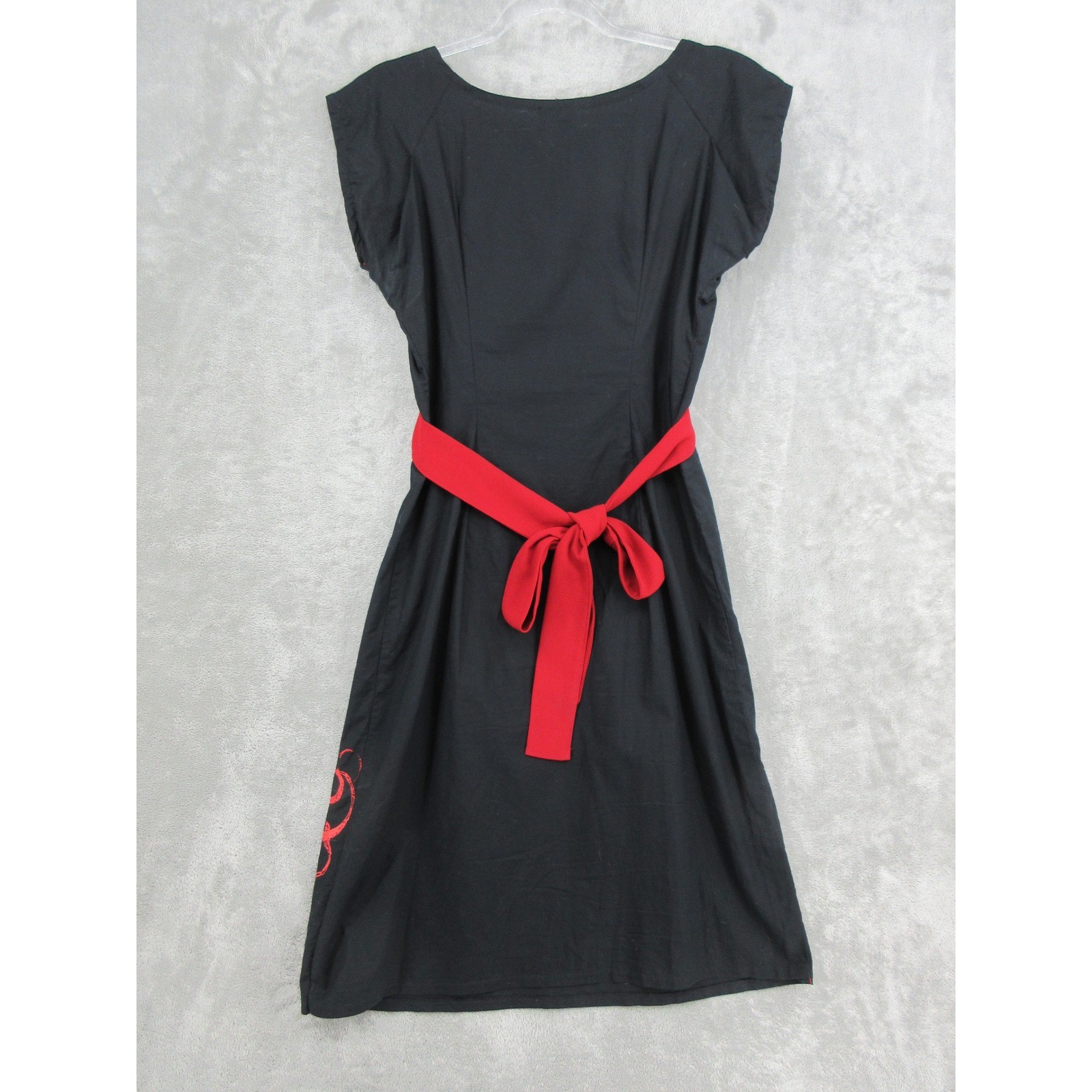 Matrushka Construction Dress Womens Large Octopus Attached Belt Art to Wear Red