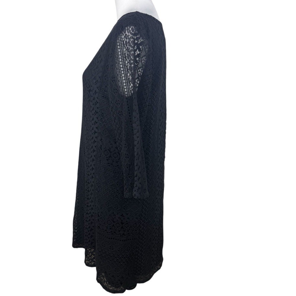 NWT Michael Stars Kaylay Lace Panel Black Dress Size Large