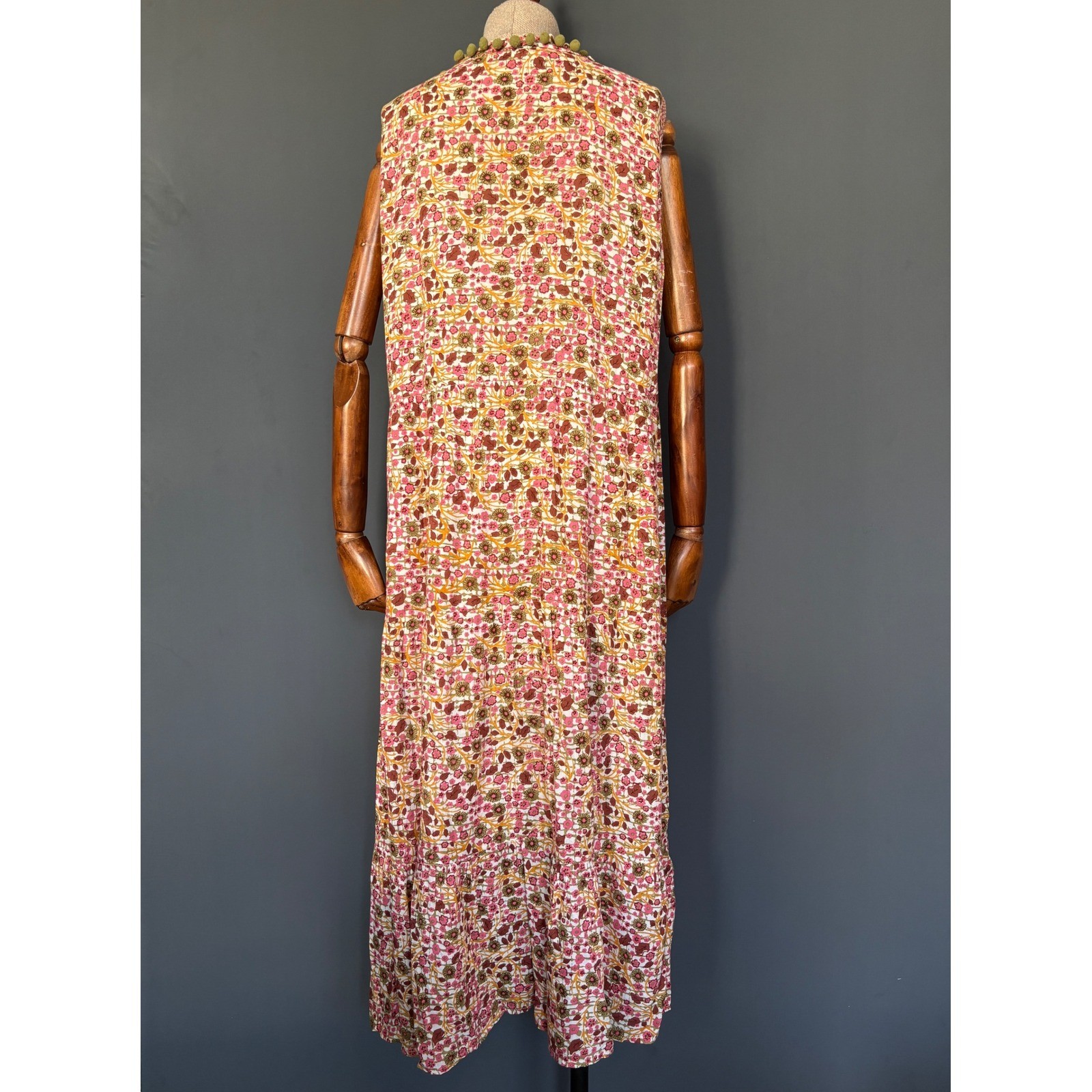 Poupette St Barth Button Down Maxi Dress | Size L | Sleeveless Floral Babydoll