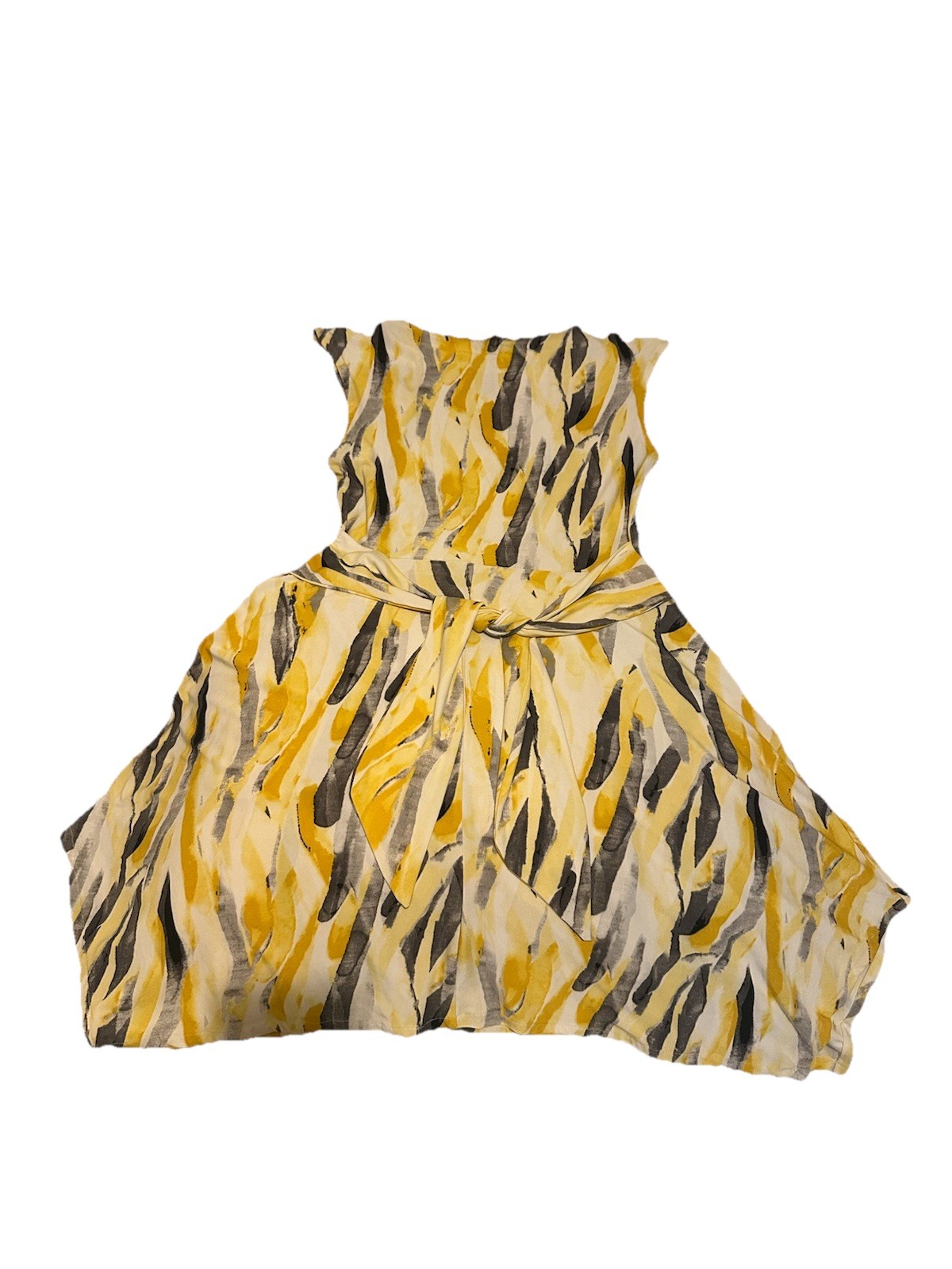 Classic Editions 3XP Abstract Round Neck Sleeveless Fit & Flare Knee Dress Tie