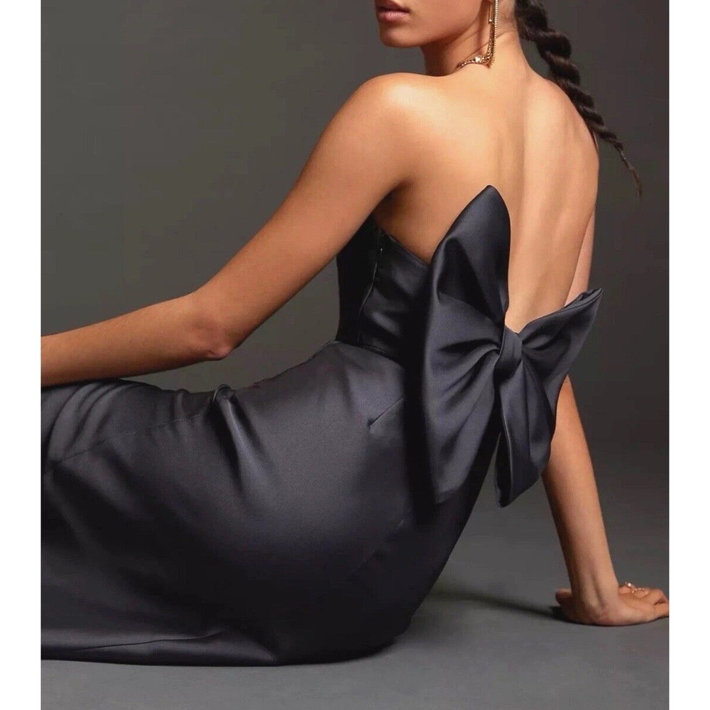 New Anthropologie Hutch Slim Bow-Back Mini Dress Size 10 Old Money Luxury