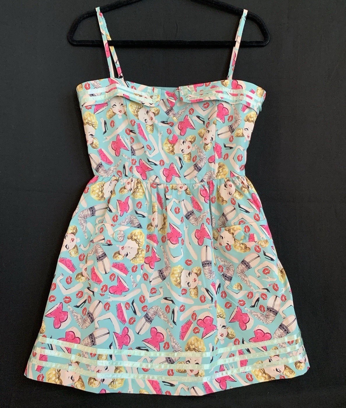 Iron Fist Doll Parts Rockabilly Mini Summer Dress, Adjustable Straps, Pockets -M