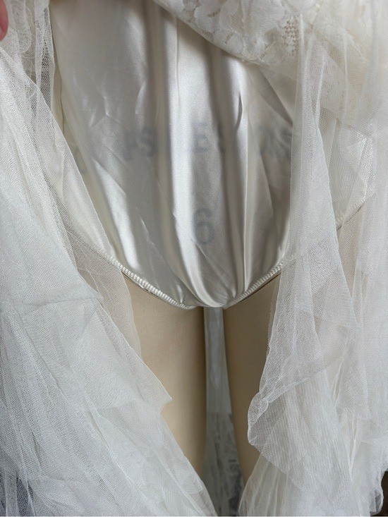 $489 NWT For Love And Lemons “Maxine” Tulle Maxi Dress in Ivory Sz XXS