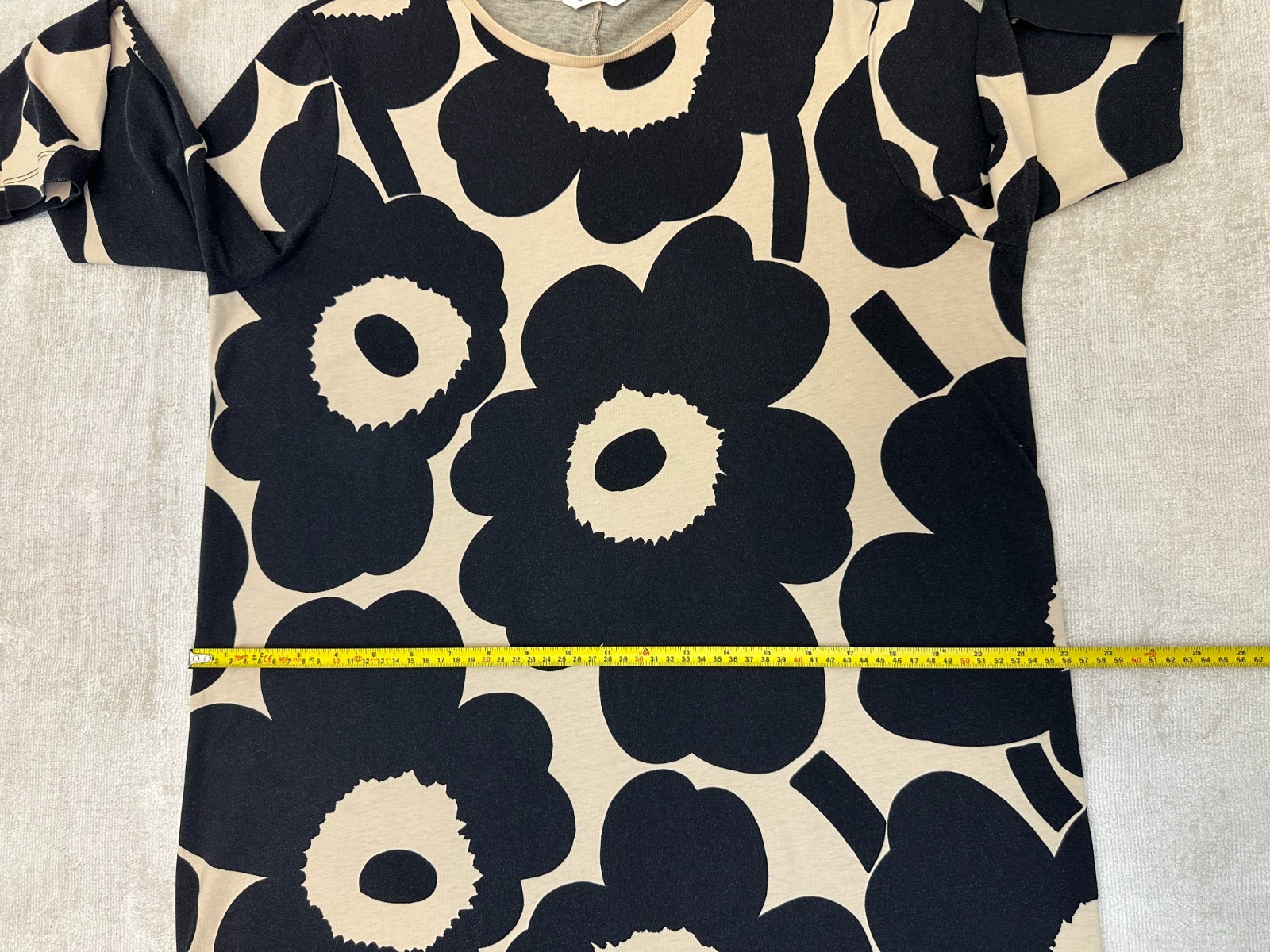 Marimekko Maksiimi Uniko A-line Cotton Jersey Big Poppies Size L Maxi Dress