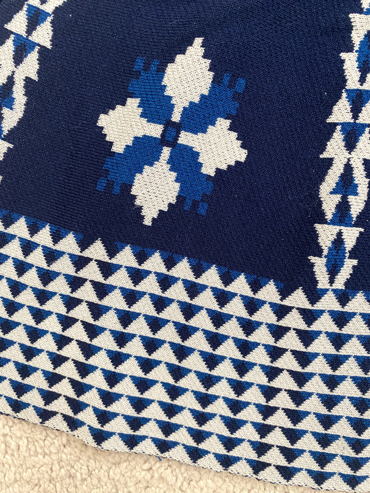Cynthia Steffe patterned blue and tan A-line dress size small