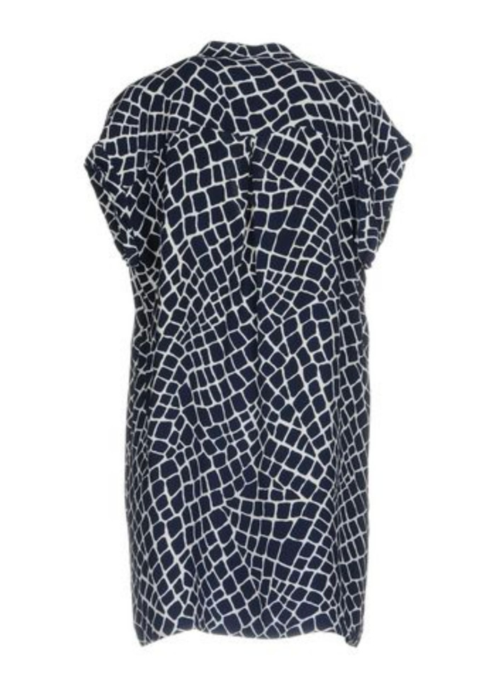MICHAEL KORS Navy Blue & White Lace Up Mini Dress Size Large RRP £249 VGC