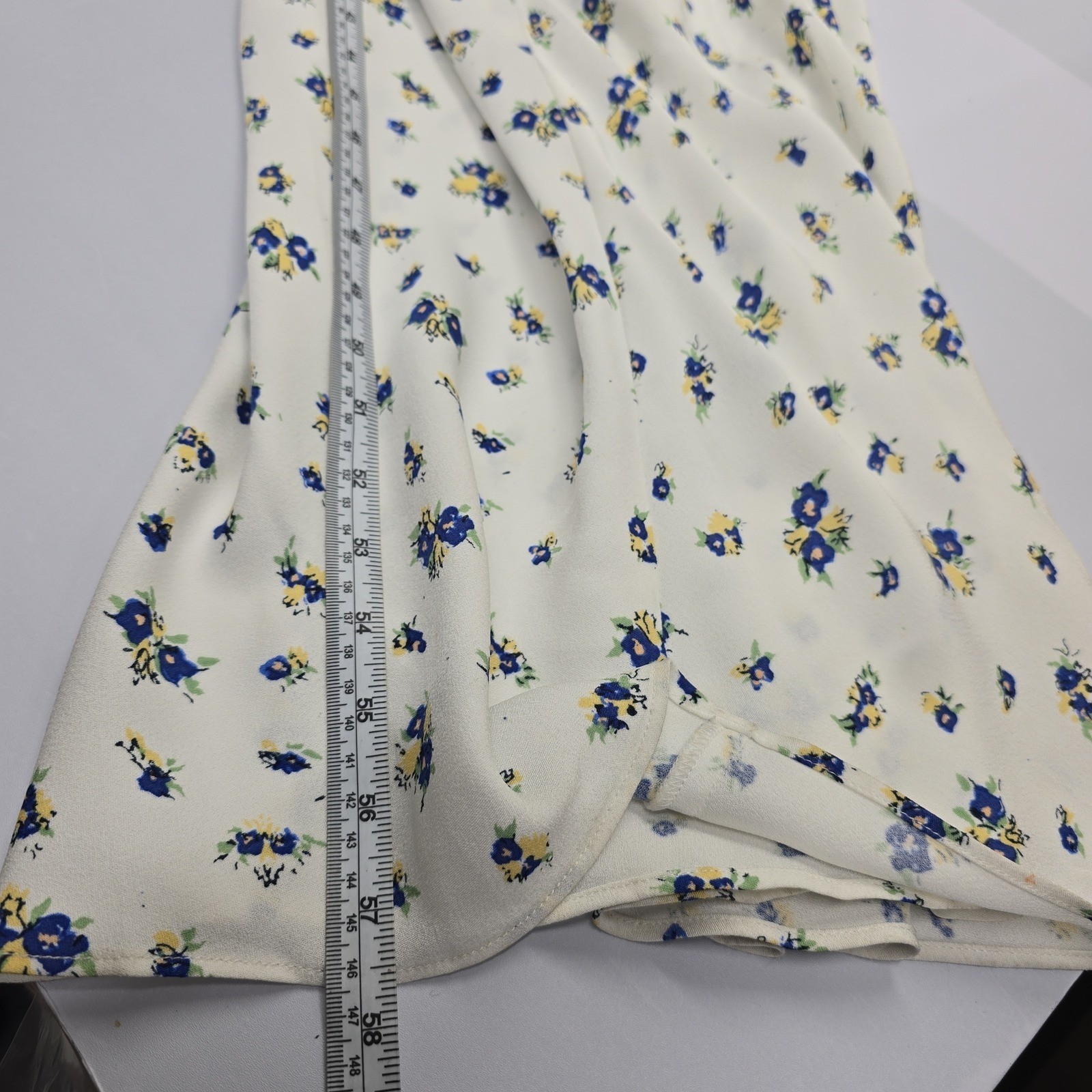 Samsoe Samsoe Apples ML Dress Sun Bouquet White Floral Cowl Neck Slip Dress L