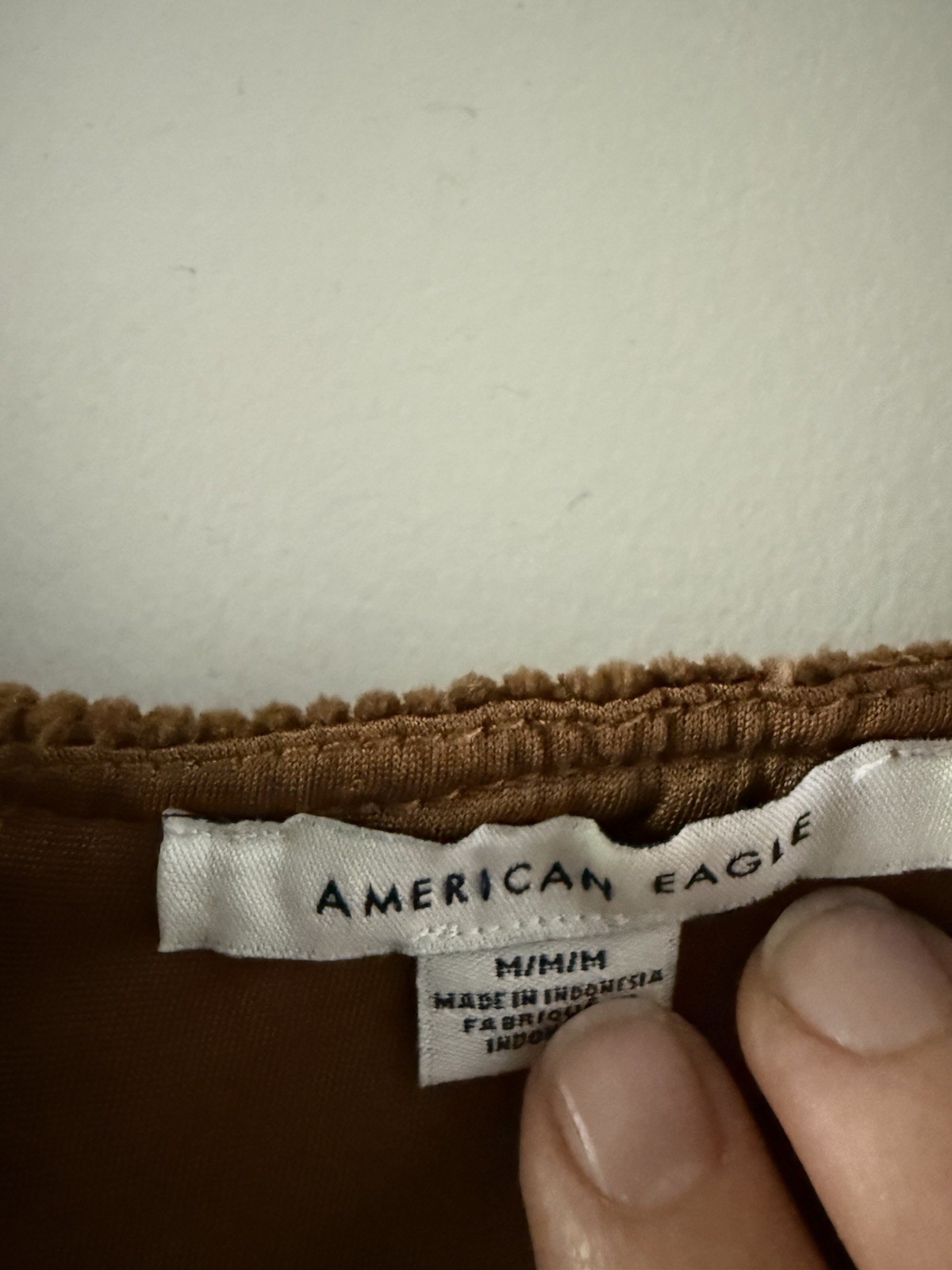 American Eagle Brown Corduroy Mini Overall Women’s Jumper Dress Medium Y2K Vibe