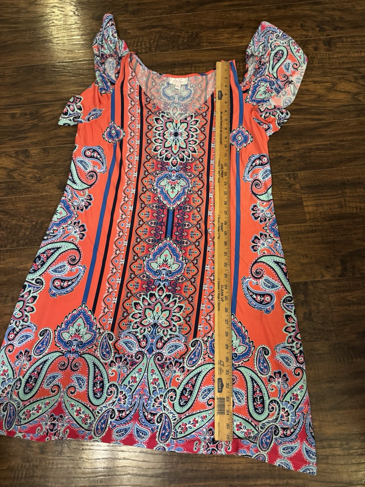 Ivy Lane Vibrant Multicolor Cold Shoulder Coral Blue Teal Sz:XL