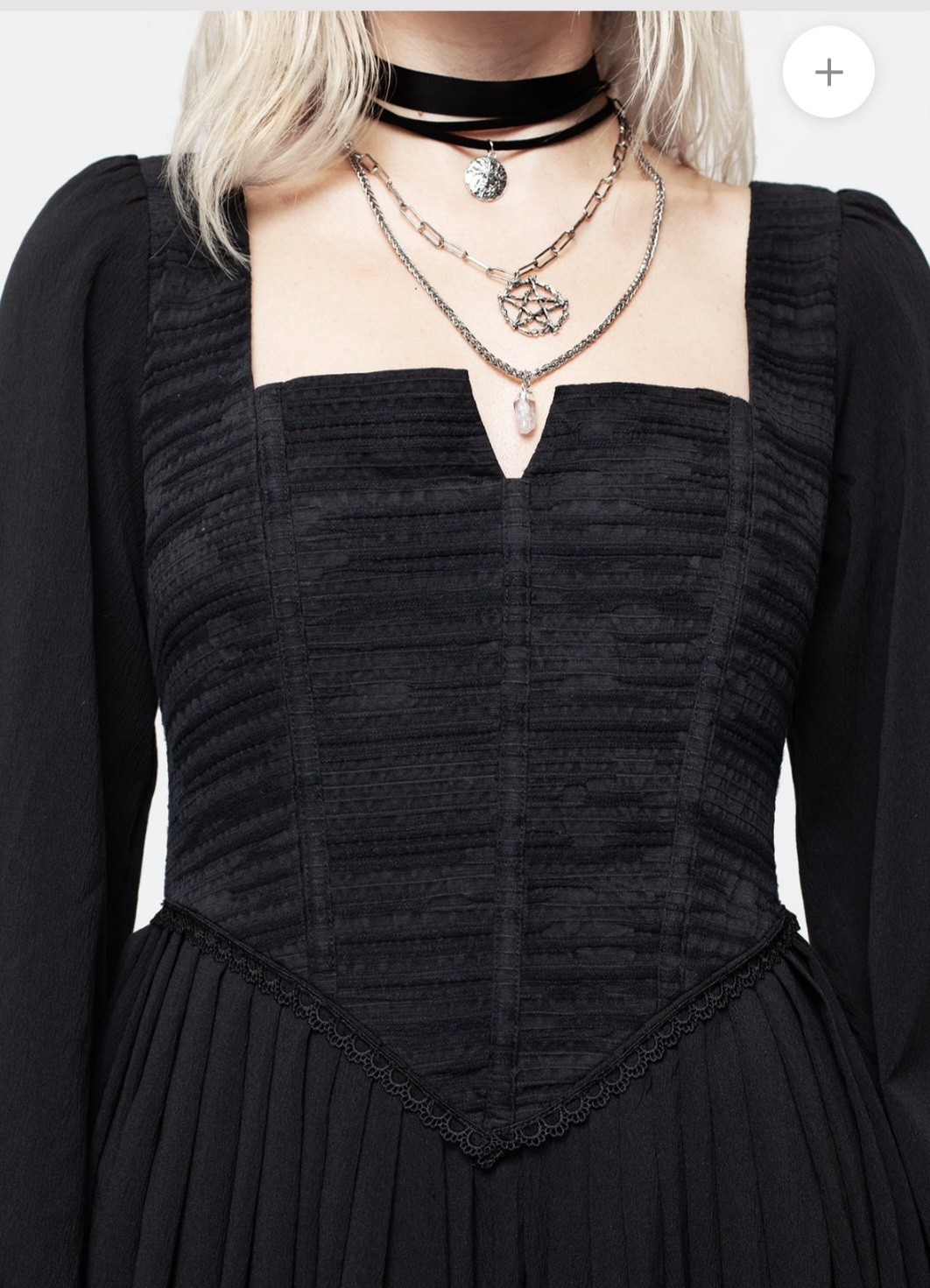 Disturbia Long Sleeve Mina Corset Midi Dress BLACK size 6 US size 10 UK New