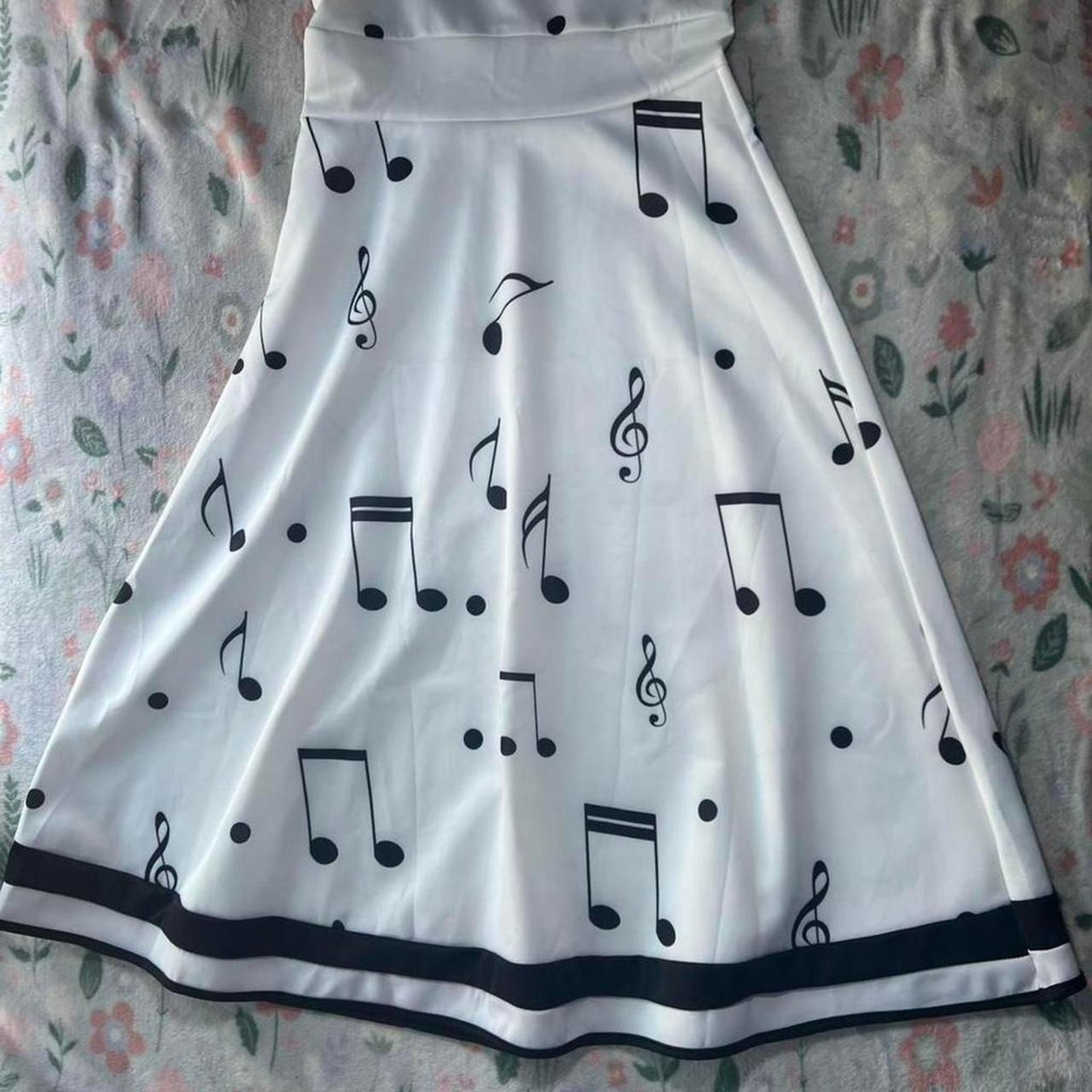 Music Note Swing Dress S – Retro 50s Rockabilly Twee Pin-Up Fit and Flare Indie