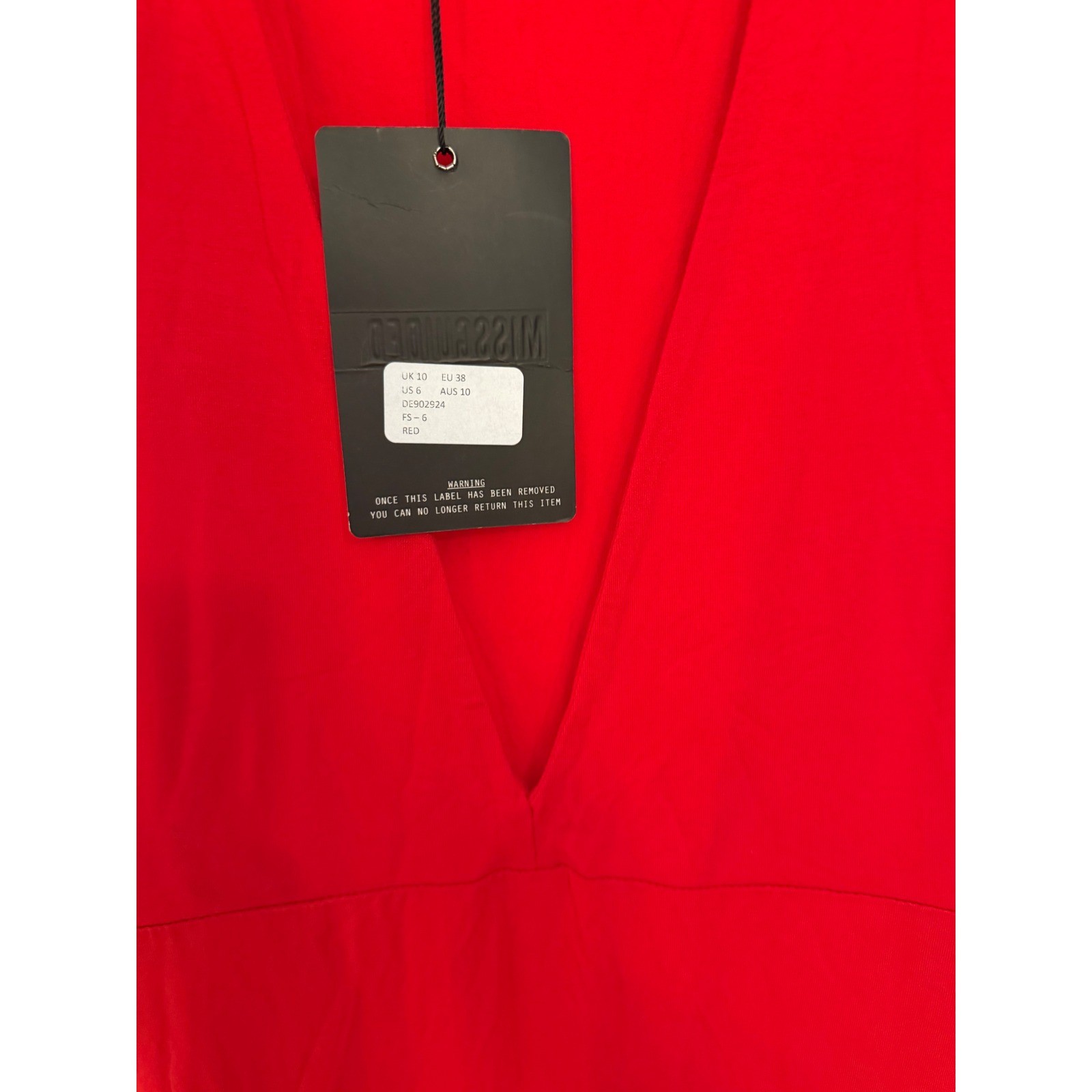 Missguided Red Deep V-Neck Sleeveless Bodycon maxi Dress DE902924 US 6 NWT
