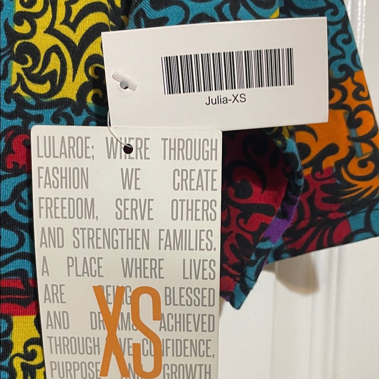 LuLaRoe Julia Form Fitting Abstract Design Midi Dress Size XS