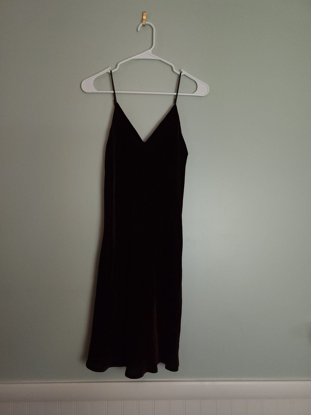 Lavender Brown Burgundy Velvet Spaghetti Strap Slip Dress