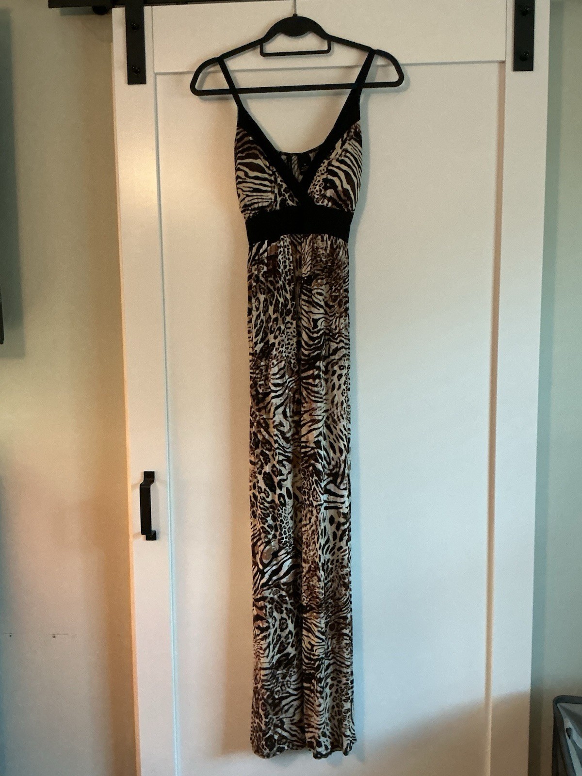 New Directions Sleeveless Maxi Dress Womens Size Medium Animal Print Mob Wife