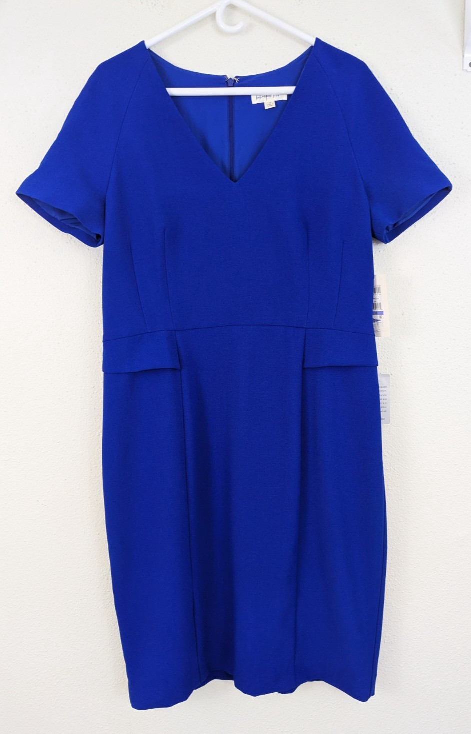 New Harper Rose sz 18 Sheath Dress cobalt blue short sleeves lined office 0952