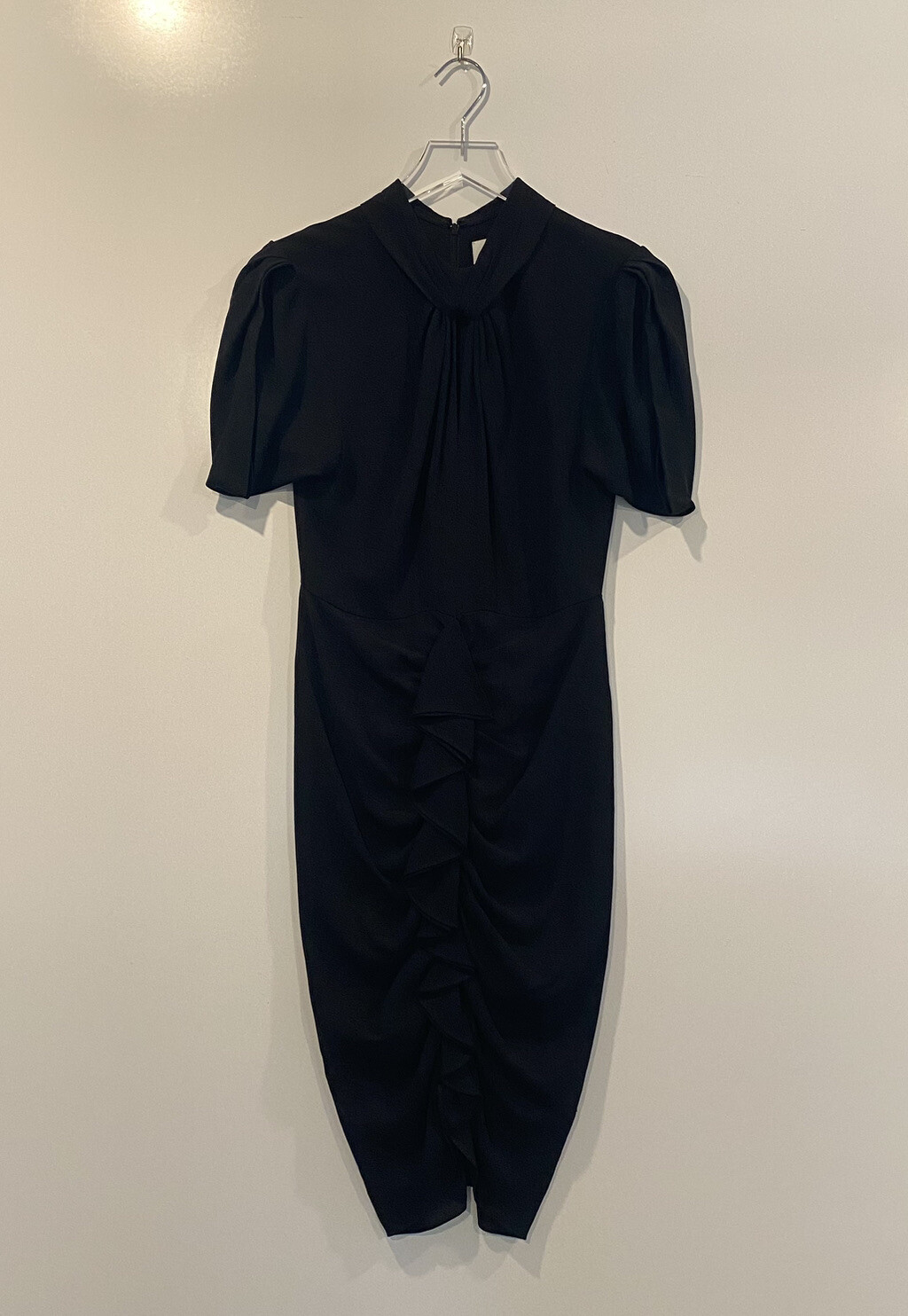 3.1 Phillip Lim Black Mock Neck Ruffle Ruched Silk Dress Womens Size 4 (479)
