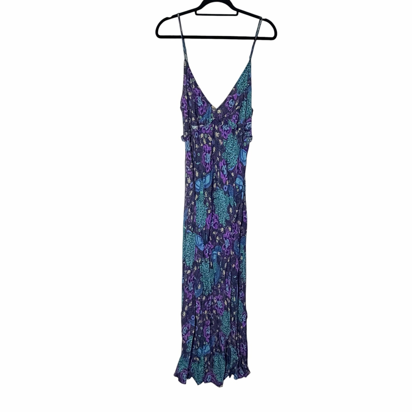 SPELL & The Gypsy Boheme Bias Slip Maxi Dress Peacock Blue/Purple