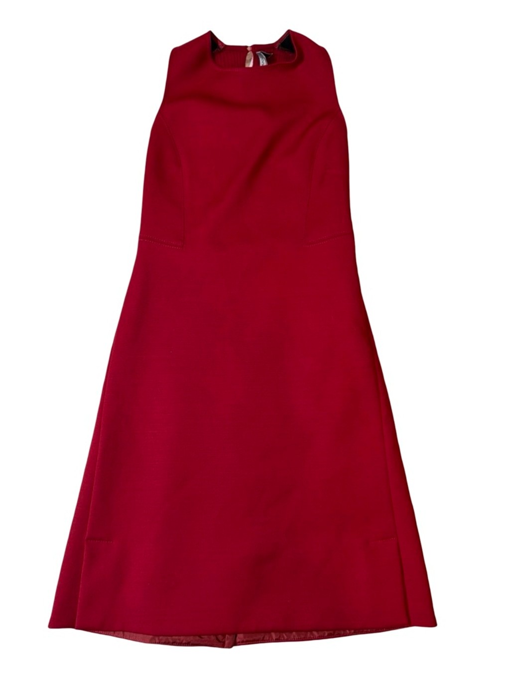 Sportmax Max Mara Red Sleeveless A Line Shift Dress Made Italy