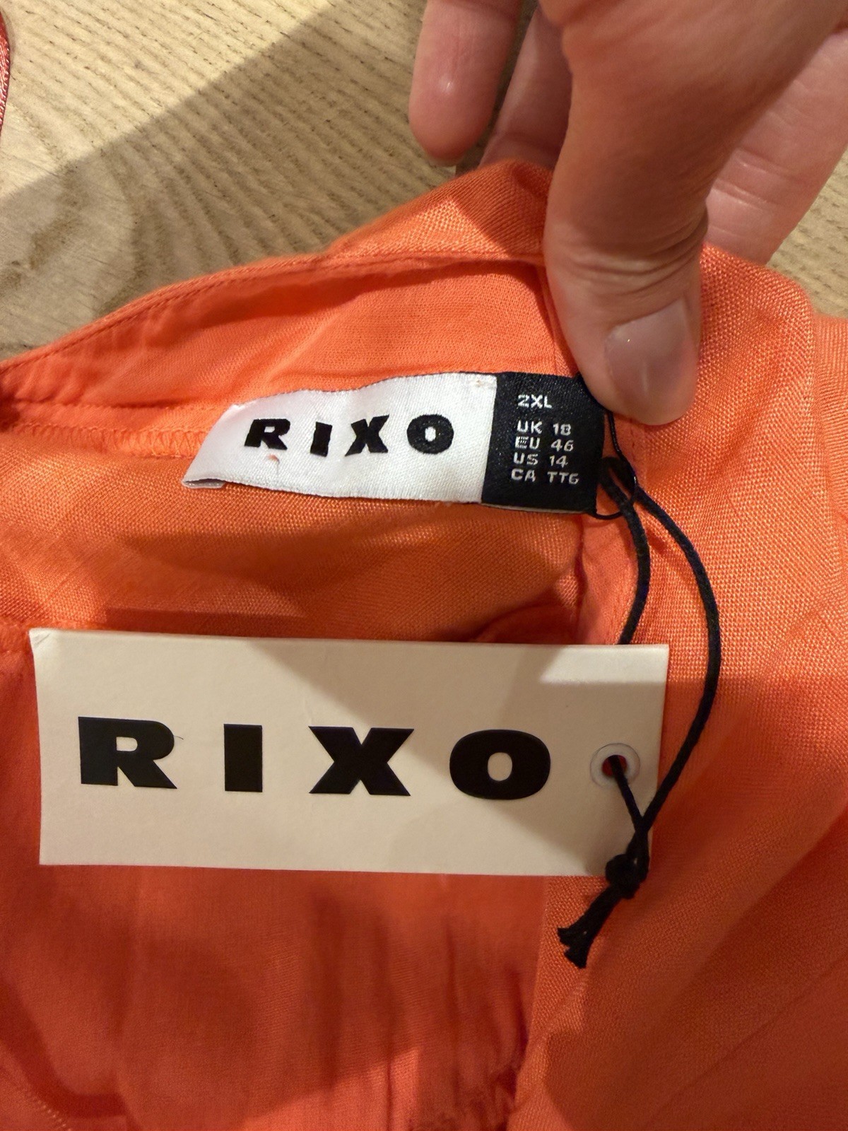 Rixo Summer Coral Halterneck Midi Dress Size XXL UK18 EU46 US14 BNWT RRP £195