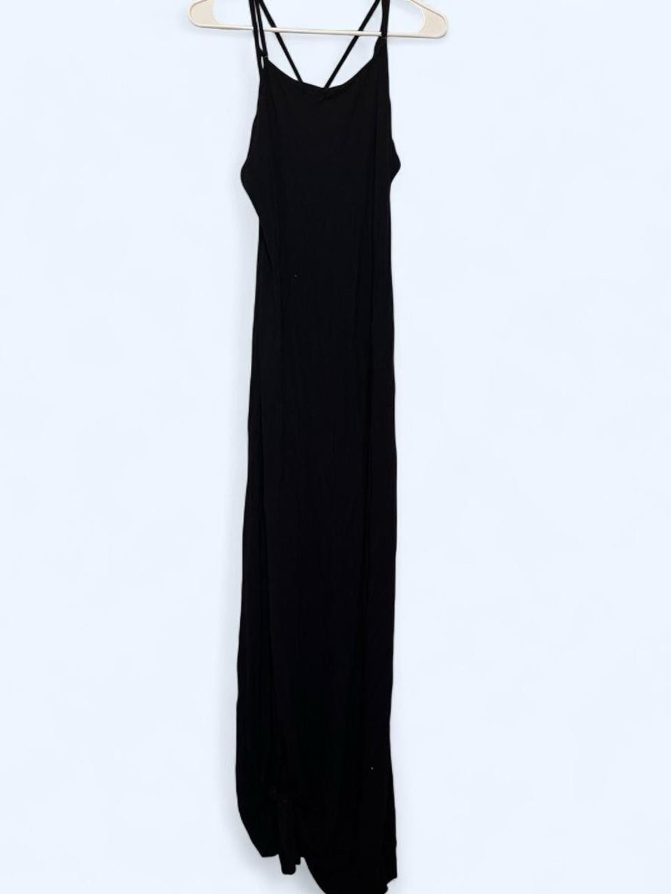 Women’s Black Solid V-Neck Strappy Sleeveless Jumpsuit One-Piece Size M