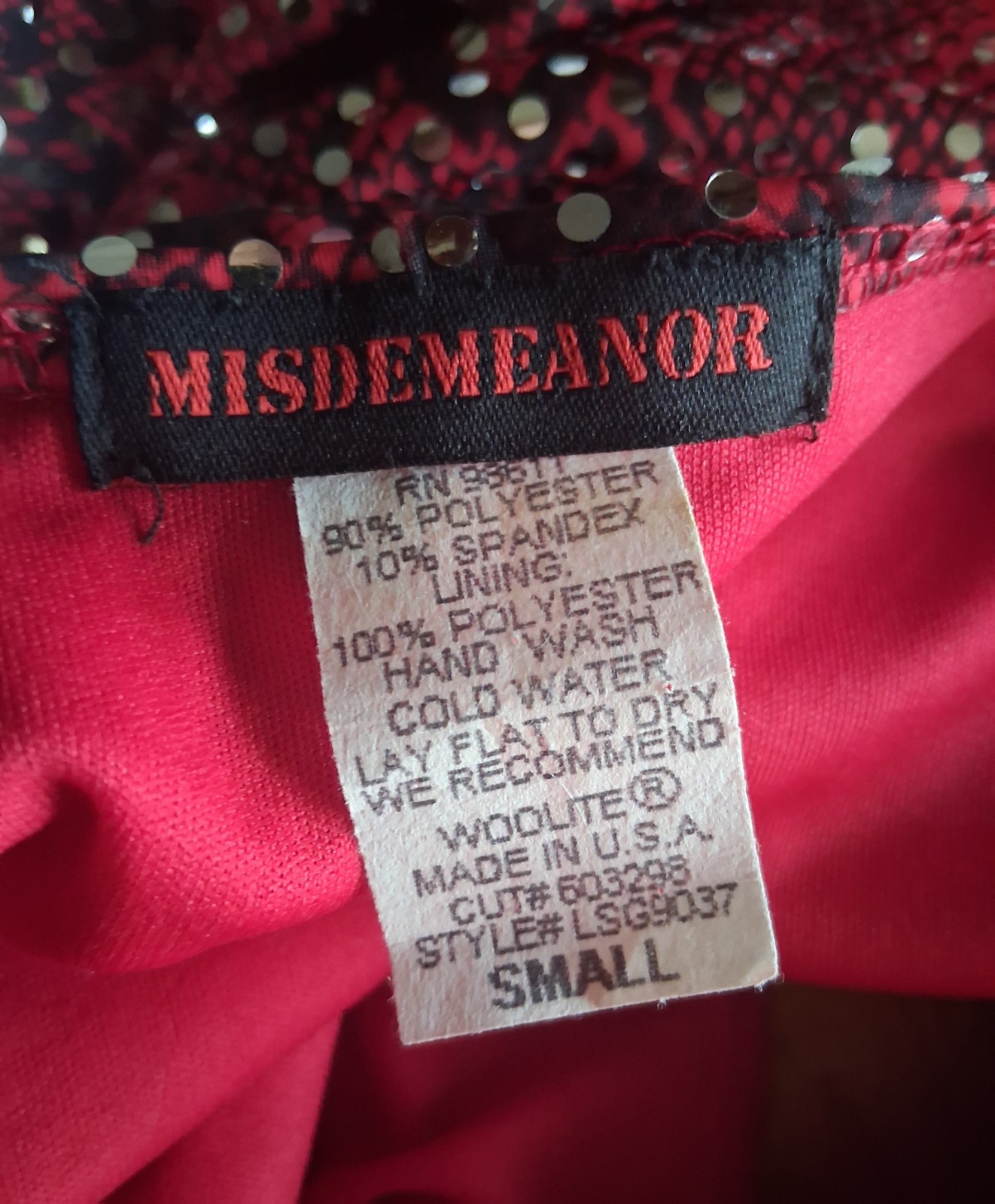 Vintage 90s Red Snakeskin Print Sequin Mini Dress Size Small