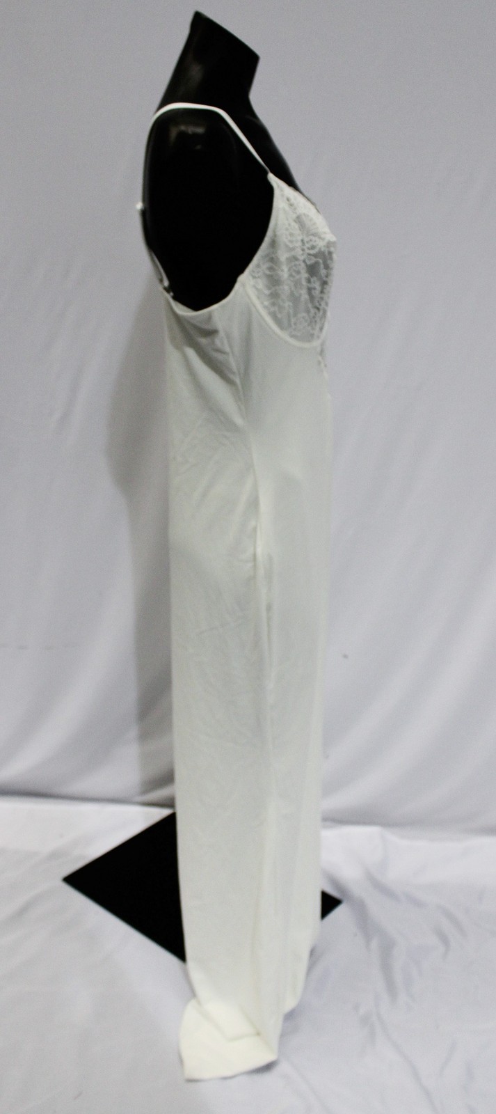 Popilush Womens Lace V-Neck Side Slit Slimming Maxi Slip Dress BE5 White Size XL