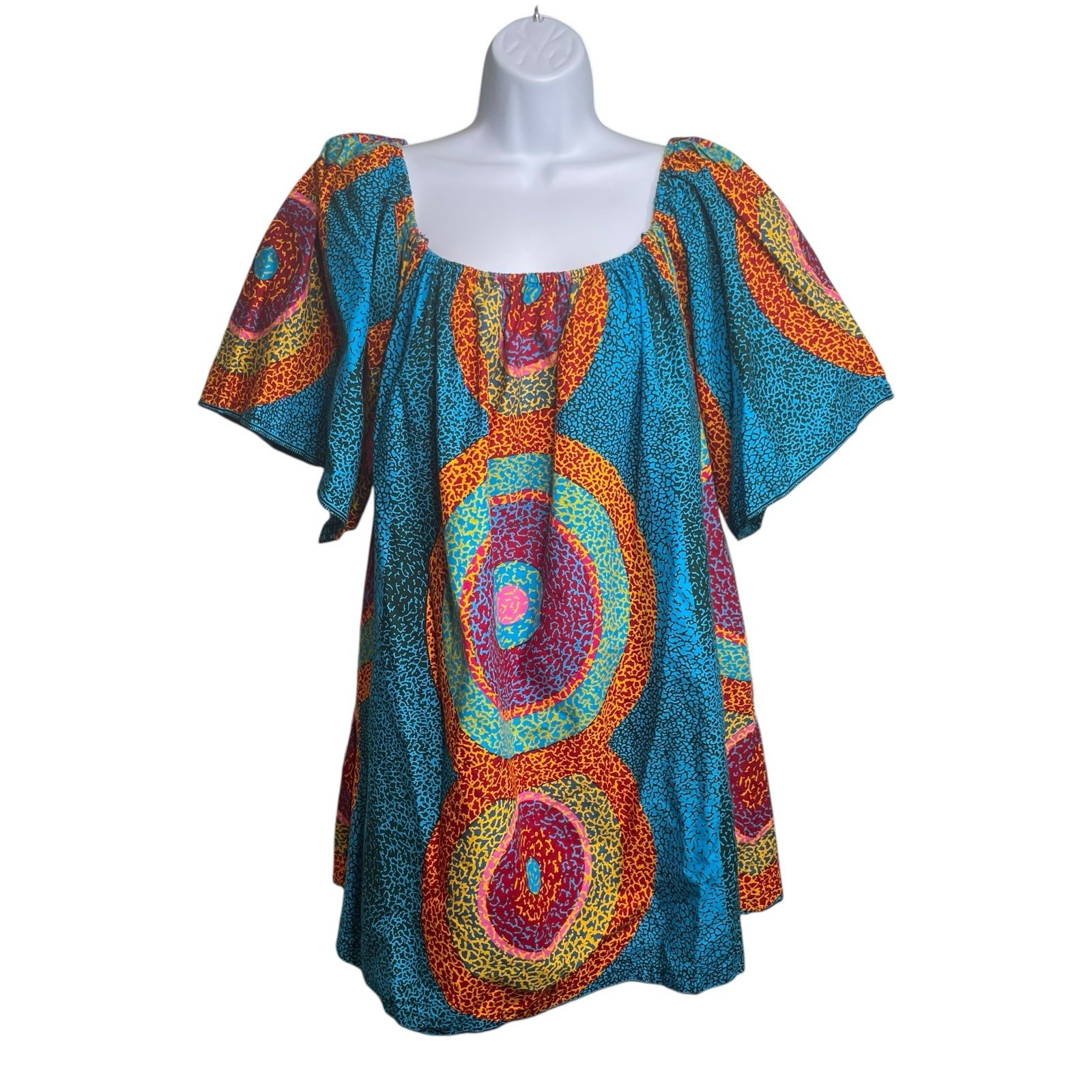 OFUURE By Tehilah Women’s Colorful African Print Shift Dress Est. Size S/M Boho