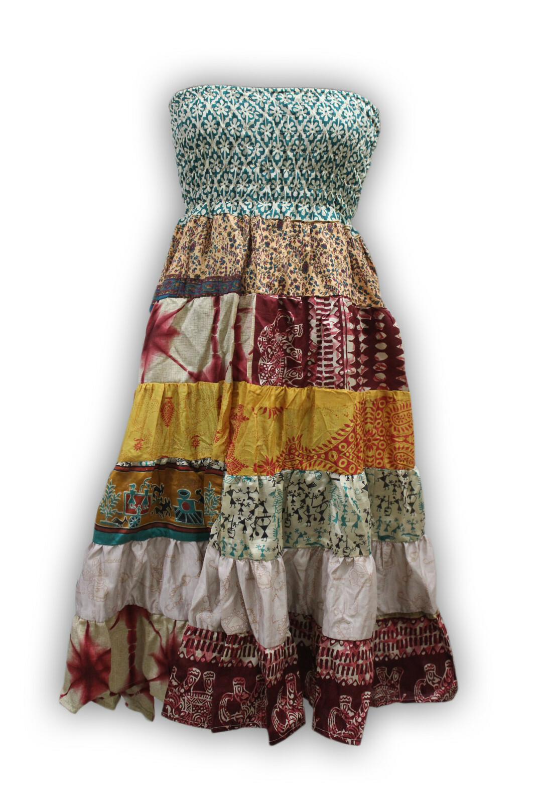 Silk Saree Long Maxi Dress Boho Hippie Clothes Beach Summer Gypsy Skirts Women