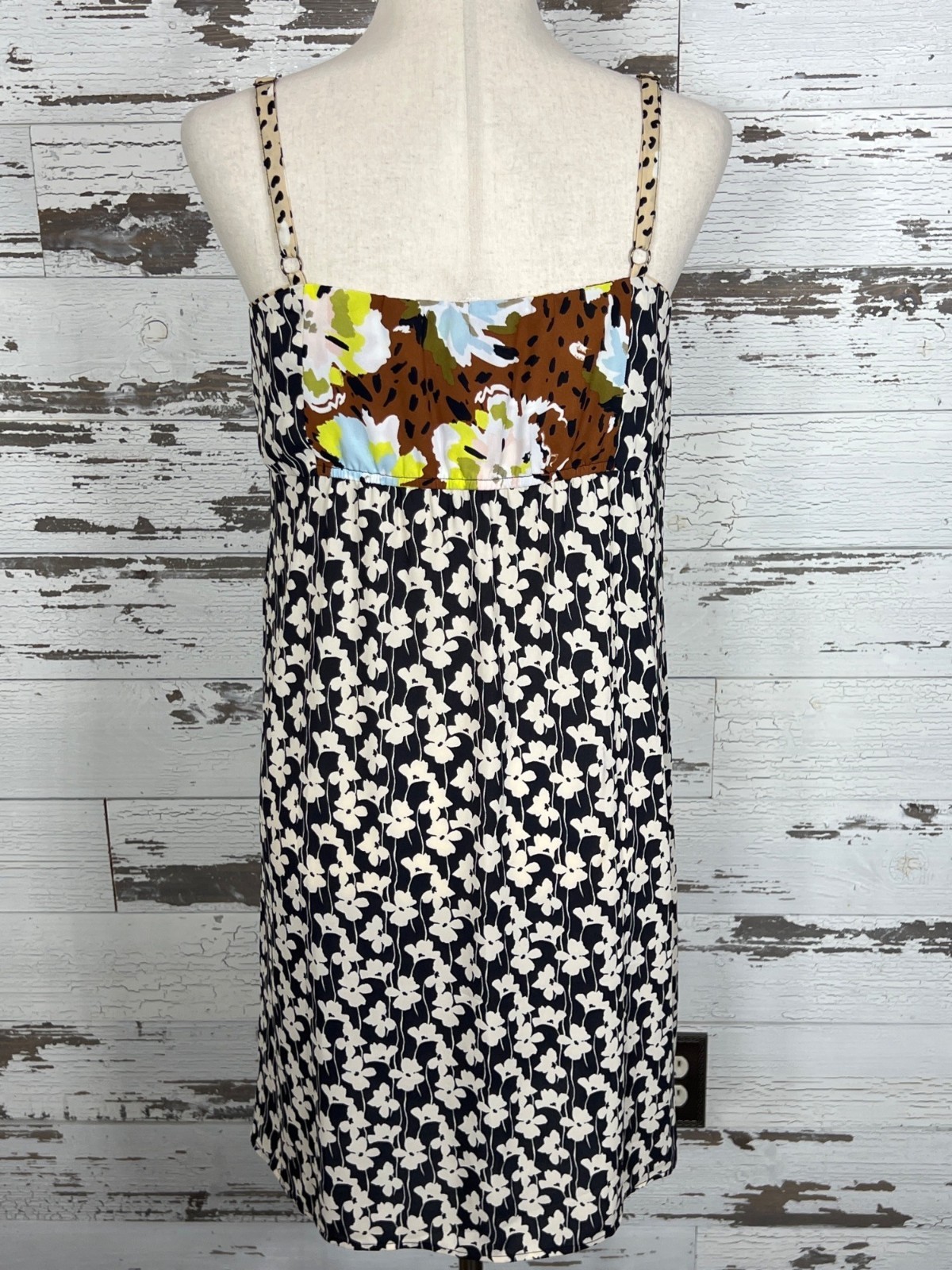 CABI Patchwork Sleeveless Dress Multicolor Sz L #6642 NWOT
