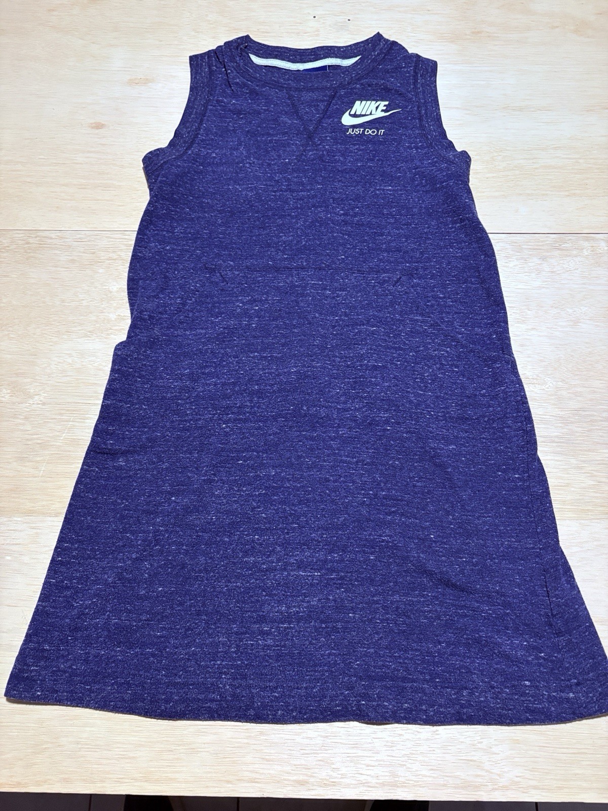 Vintage Nike Tank Dress Womens Medium Heather Blue Sleeveless Casual Activewear