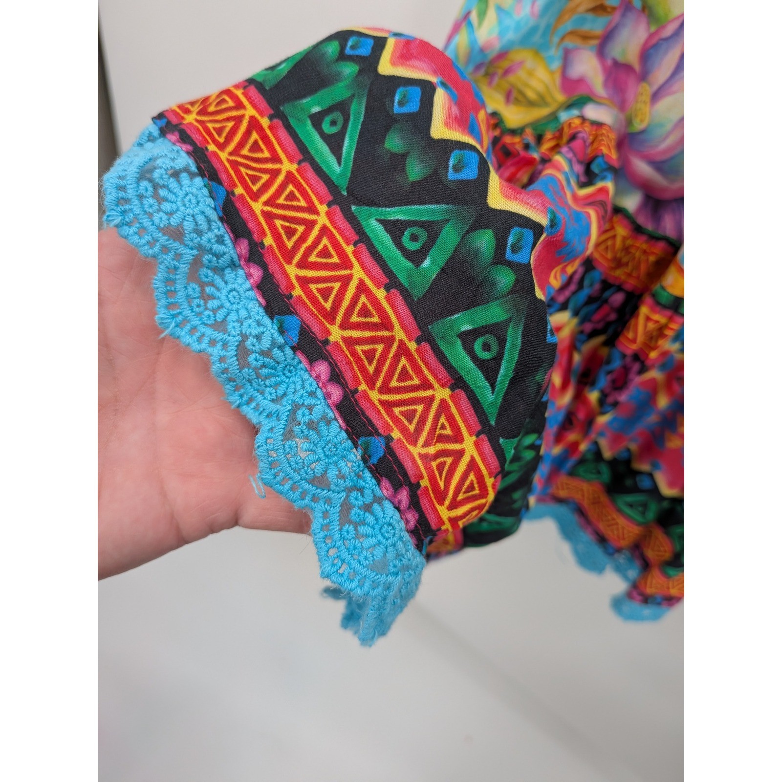 Boho Beach Summer Rare Lulalife Turquoise Tropical Parrot Floral Tassel S Dress