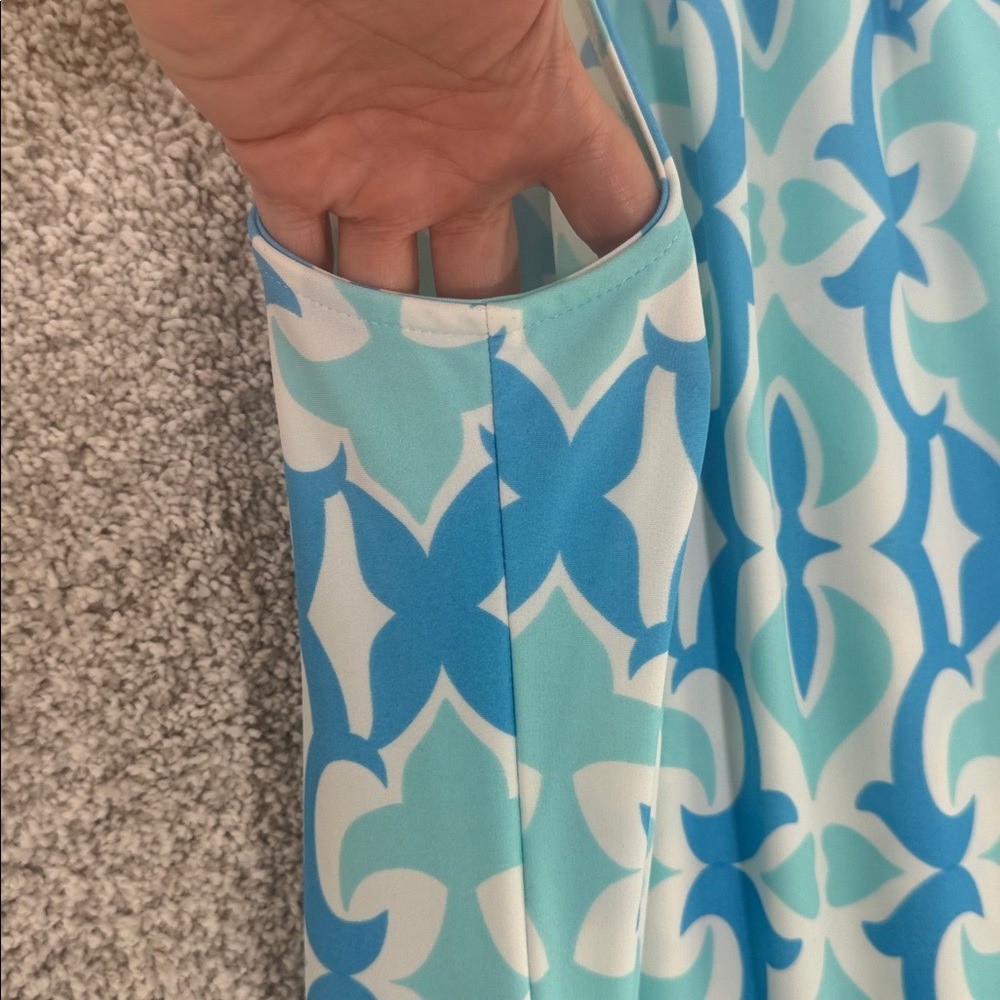 Jude Connally Ali Blue Aqua Geometric Dress – Small