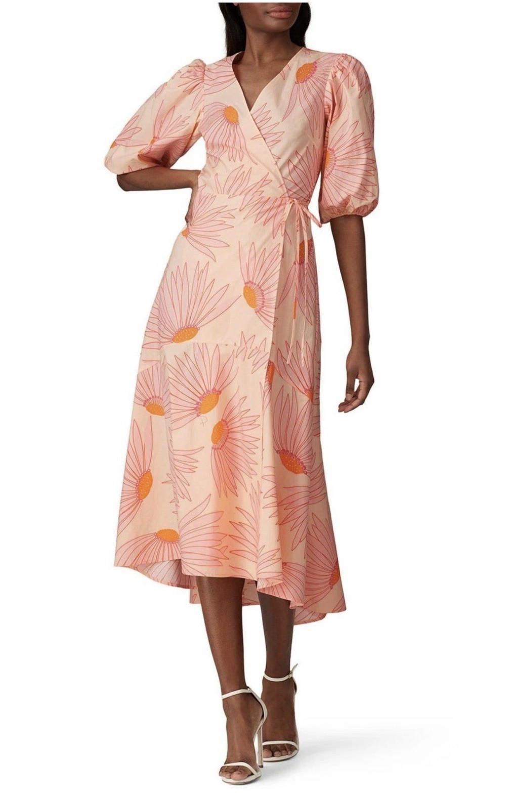 Kate Spade Falling Flowers Wrap Dress Size 4 Cotton MSRP $378