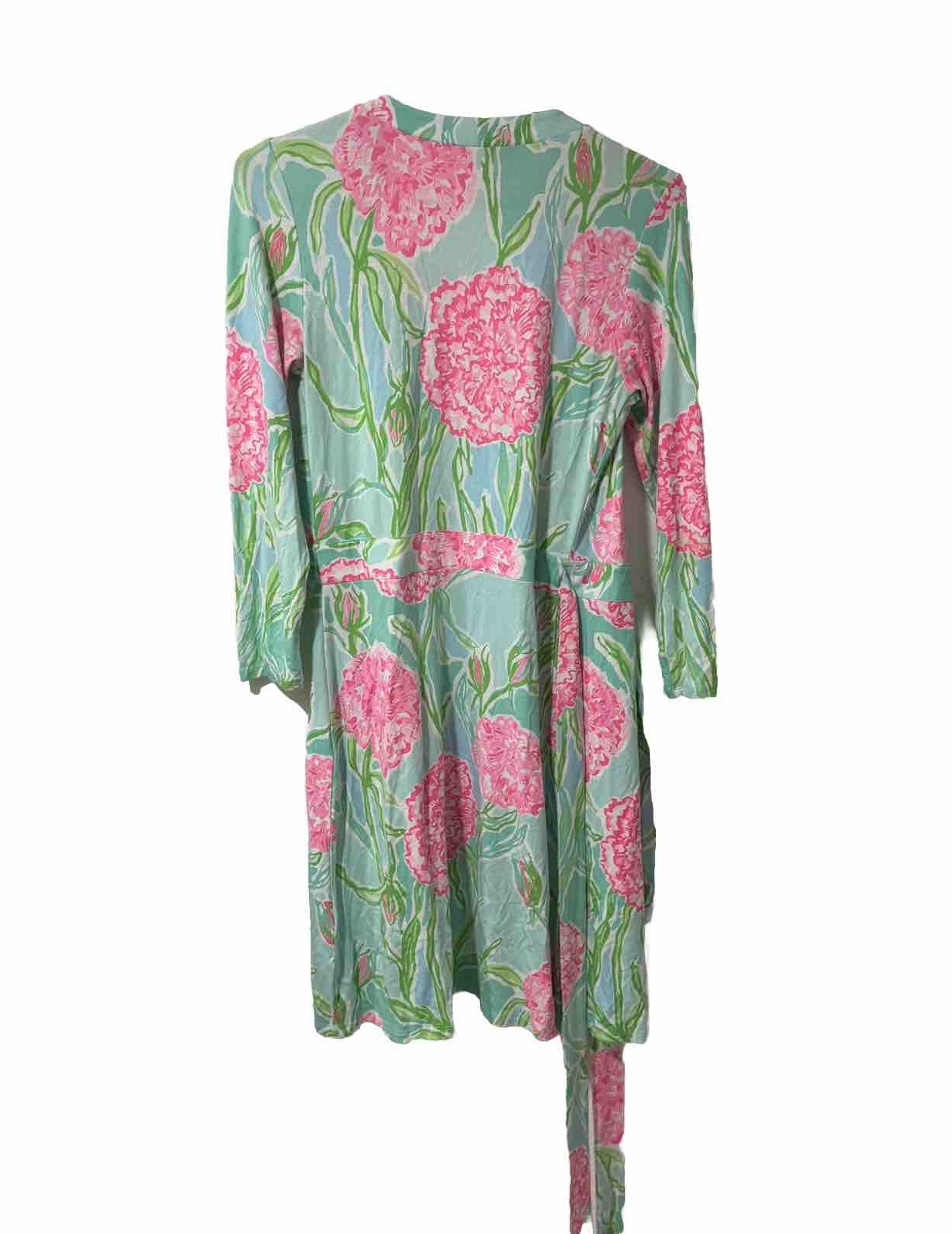 Lilly Pulitzer Womens Size Small Wrap Dress Meridian Poolside Blue Going Stag