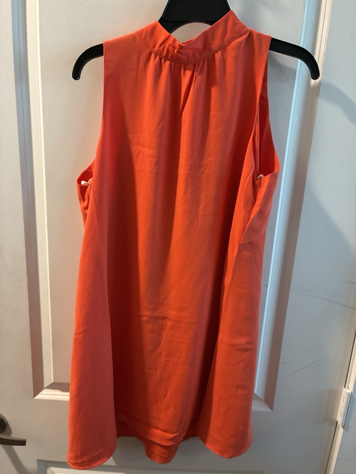 J.O.A. Los Angeles Orange Solid Shift Short Dress High Neck Sleeveless M