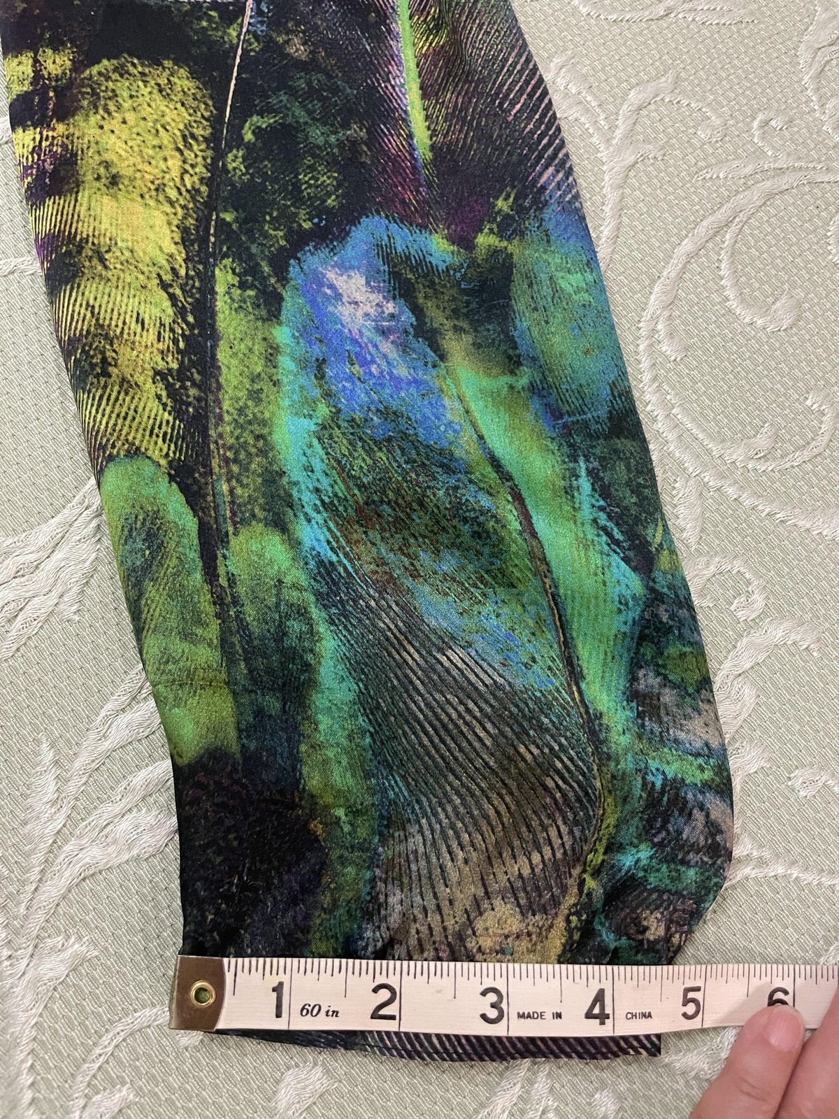 Cluny Dress Womens Large Multicolor Abstract Shift Long Sleeve Silk Modal Lined